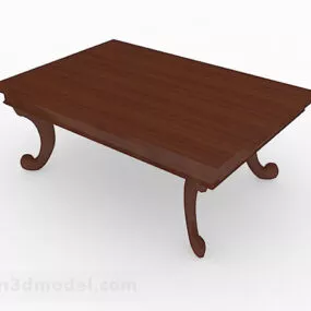 Brown Wooden Coffee Table Design 3d model