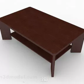 Brown Wooden Coffee Table Design V1 3d model