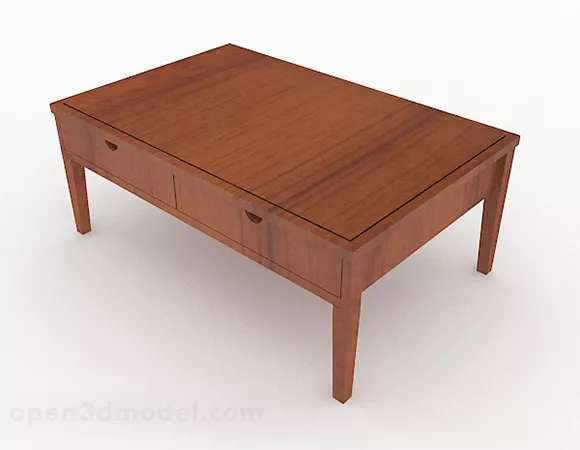 Brown Wooden Simple Coffee Table Design 3d model Brown Wooden Simple Coffee Table Design 3d model