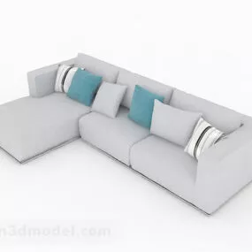 Gray Multiseater Sofa Design 3d model