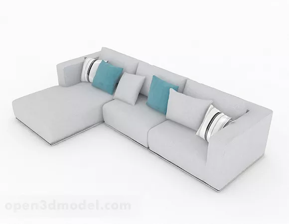 Gray Multiseater Sofa Design 3d model Gray Multiseater Sofa Design 3d model