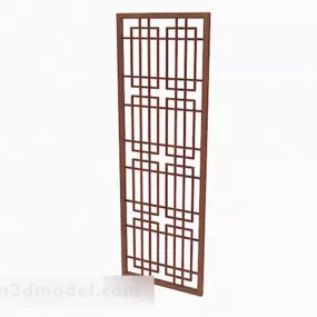 Chinese Style Wooden Partition Design 3d model