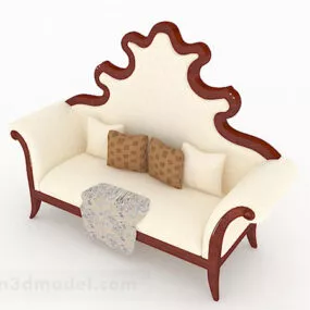 Yellow Two-seat Sofa Design 3d model