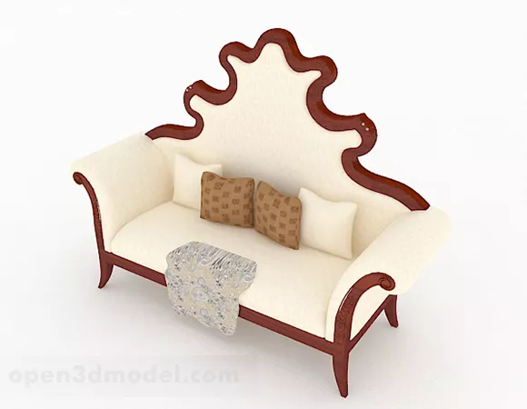 Yellow Two-seat Sofa Design 3d model Yellow Two-seat Sofa Design 3d model