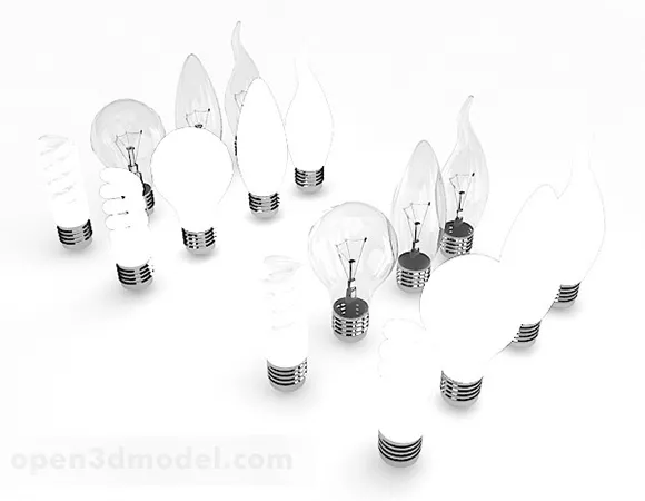 Old Electric Light Bulb 3d model