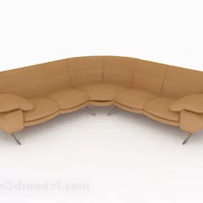 Brown Multiseater Sofa Design 3d model