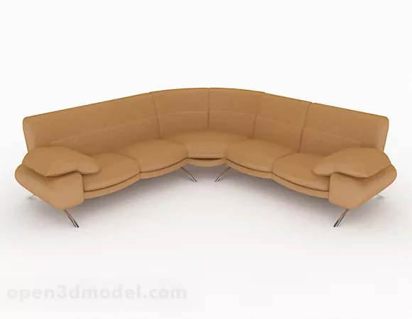 Brown Multiseater Sofa Design 3d model Brown Multiseater Sofa Design 3d model