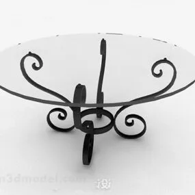 Round Glass Dining Table Design 3d model