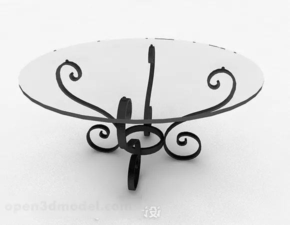 Round Glass Dining Table Design 3d model Round Glass Dining Table Design 3d model