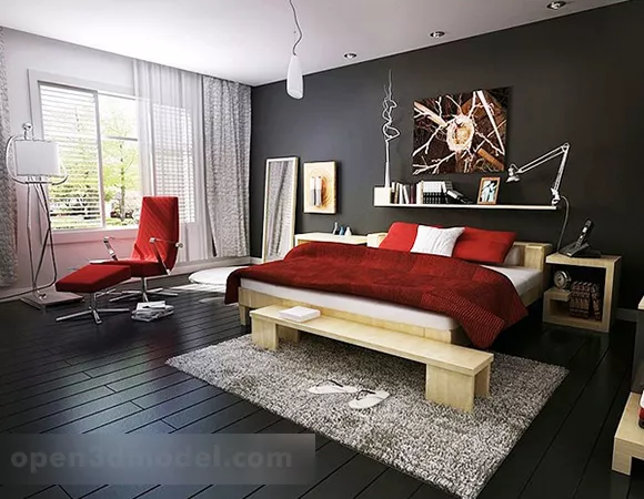 Modern Bedroom Design Interior 3d model Modern Bedroom Design Interior 3d model