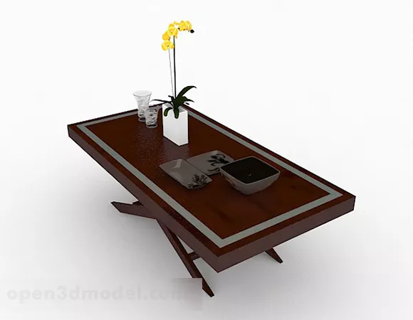 Brown Wooden Coffee Table Design V4 3d model Brown Wooden Coffee Table Design V4 3d model