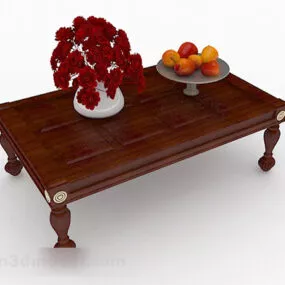 Brown Wooden Home Coffee Table Design V1 3d model