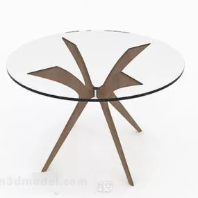 Round Glass Dining Table Design V1 3d model