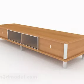 Yellow Wooden Tv Cabinet Furniture 3d model