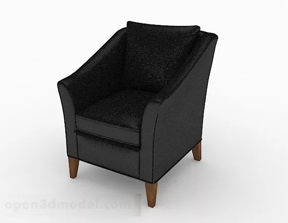 Black Minimalist Single Sofa Furniture 3d model Black Minimalist Single Sofa Furniture 3d model