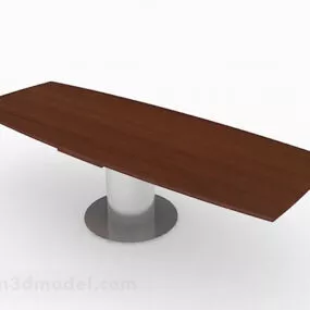 Brown Wooden Dining Table Furniture 3d model
