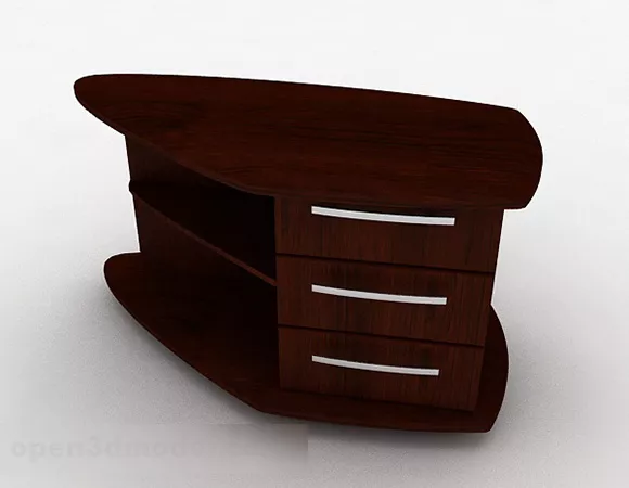 Brown Wooden Bedside Table Furniture 3d model Brown Wooden Bedside Table Furniture 3d model