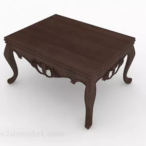 Brown Wooden Coffee Table Furniture V1 3d model