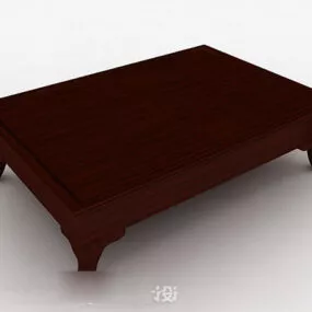 Brown Wooden Simple Coffee Table Furniture 3d model