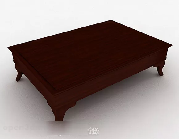 Brown Wooden Simple Coffee Table Furniture 3d model Brown Wooden Simple Coffee Table Furniture 3d model