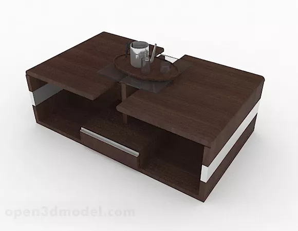 Brown Wooden Coffee Table Furniture V2 3d model Brown Wooden Coffee Table Furniture V2 3d model