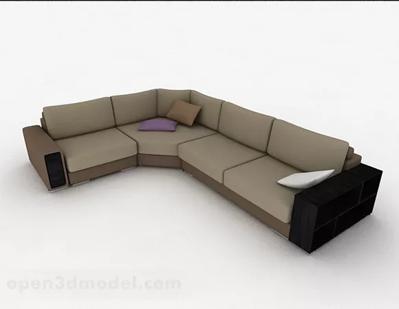 Brown Multiseater Sofa Furniture V1 3d model Brown Multiseater Sofa Furniture V1 3d model