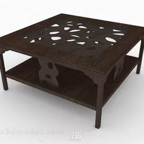 Brown Wooden Coffee Table Furniture V3 3d model