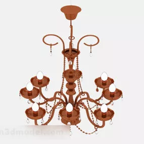 European Brown Chandelier Furniture 3d model