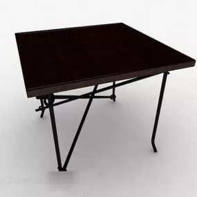 Brown Wooden Dining Table Furniture V1 3d model