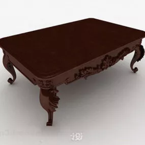 Brown Wooden Coffee Table Furniture V4 3d model