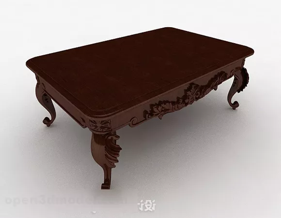 Brown Wooden Coffee Table Furniture V4 3d model Brown Wooden Coffee Table Furniture V4 3d model