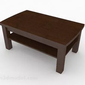 Simple Brown Wooden Coffee Table Furniture 3d model