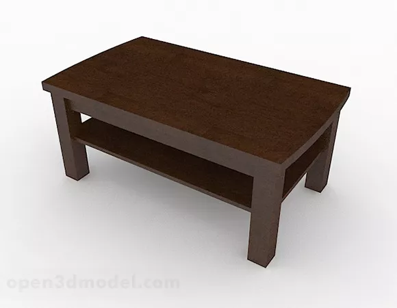 Simple Brown Wooden Coffee Table Furniture 3d model Simple Brown Wooden Coffee Table Furniture 3d model