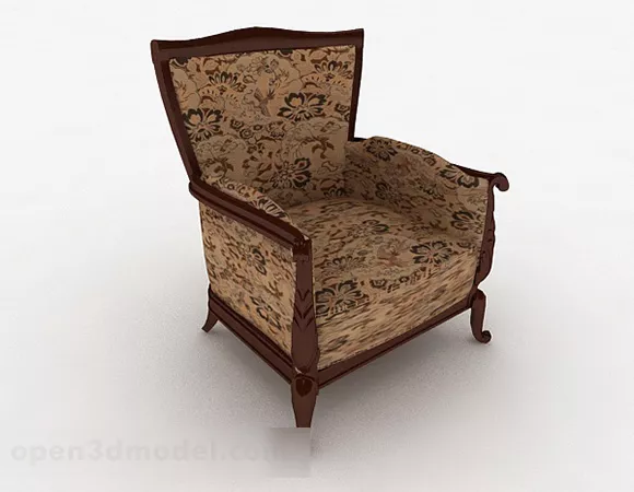 Brown Pattern Single Sofa Furniture 3d model Brown Pattern Single Sofa Furniture 3d model