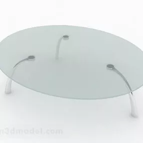 Oval Glass Coffee Table Furniture V1 3d model