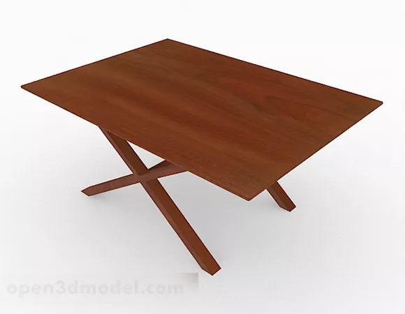 Brown Wooden Dining Table Furniture V2 3d model Brown Wooden Dining Table Furniture V2 3d model