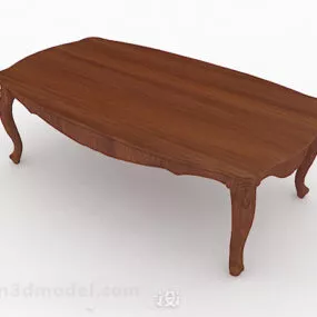 Brown Wooden Coffee Table Furniture V5 3d model