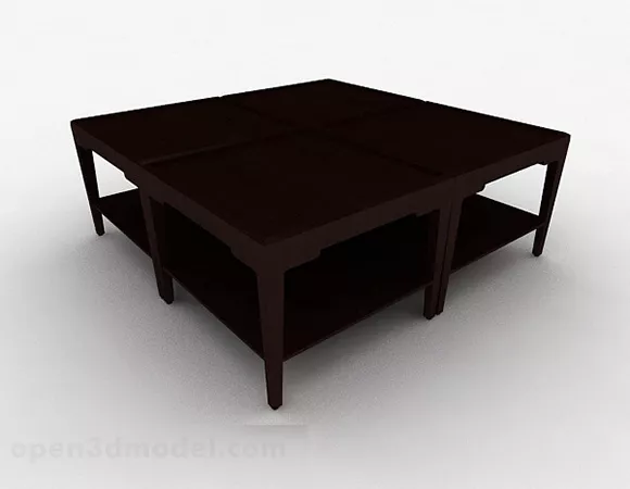 Brown Simple Wooden Coffee Table Furniture 3d model Brown Simple Wooden Coffee Table Furniture 3d model