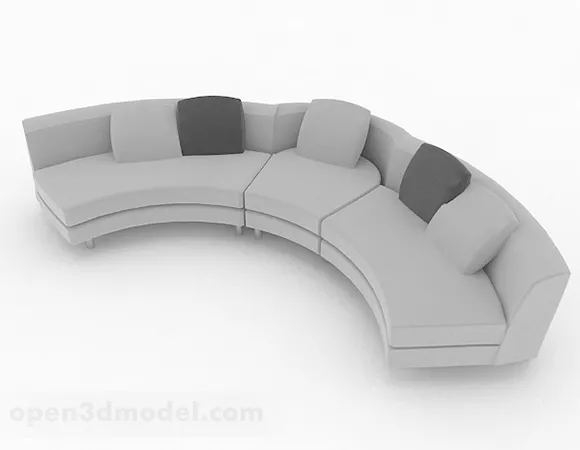 Gray Multiseater Sofa Furniture 3d model Gray Multiseater Sofa Furniture 3d model