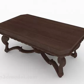 Brown Wooden Coffee Table Furniture V7 3d model