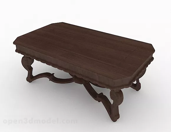 Brown Wooden Coffee Table Furniture V7 3d model Brown Wooden Coffee Table Furniture V7 3d model