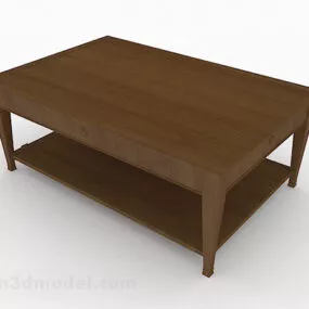 Simple Wooden Coffee Table Furniture V3 3d model