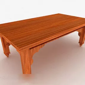 Brown Wooden Dining Table Furniture V4 3d model