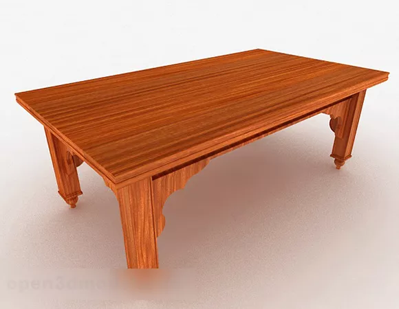 Brown Wooden Dining Table Furniture V4 3d model Brown Wooden Dining Table Furniture V4 3d model