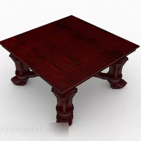 Brown Wooden Coffee Table Furniture V8 3d model