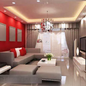 Modern Living Room Interior V28 3d model