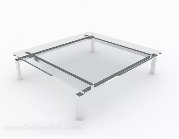 Square Minimalist Glass Coffee Table V1 3d model Square Minimalist Glass Coffee Table V1 3d model