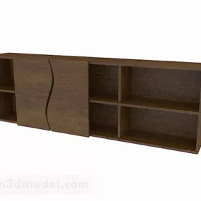 Wooden Brown Home Cabinet Furniture 3d model