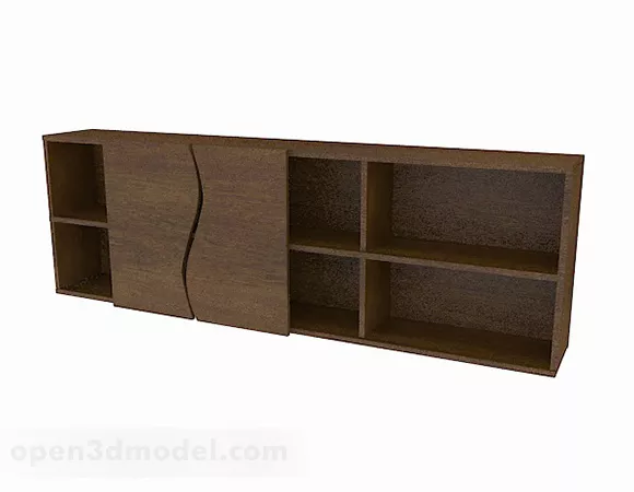 Wooden Brown Home Cabinet Furniture 3d model Wooden Brown Home Cabinet Furniture 3d model