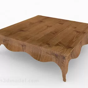 Wooden Brown Coffee Table Furniture V1 3d model